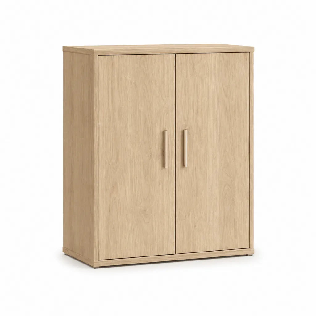 Scarpiera a 2 ante 80 x 35 x 100 cm in pannello truciolare nobilitato melaminico rettangolare rovere chiaro