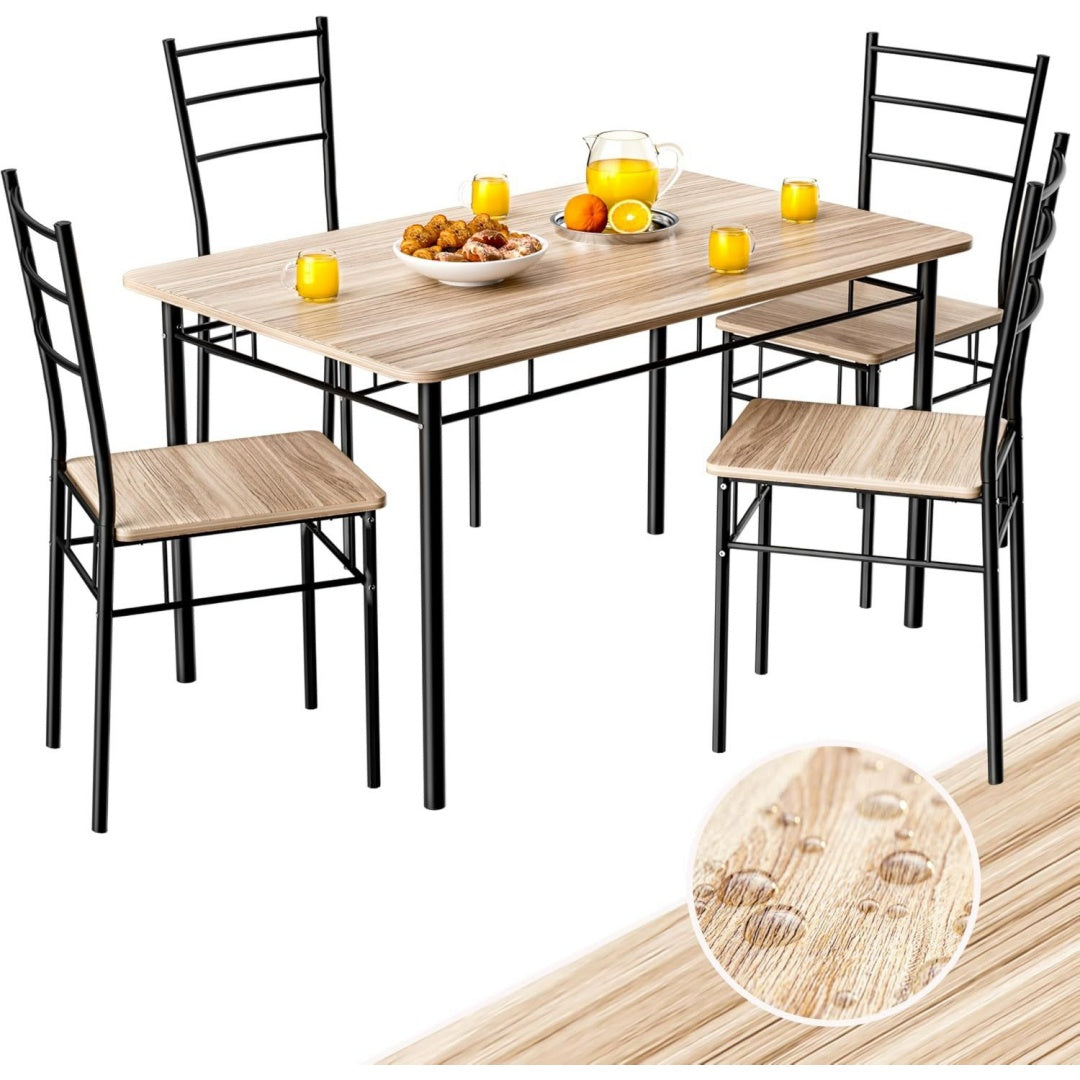 Tavolo Casaria Gruppo di Sedute Leo Set 5 Pezzi Tavolo da Pranzo con 4 Sedie Set