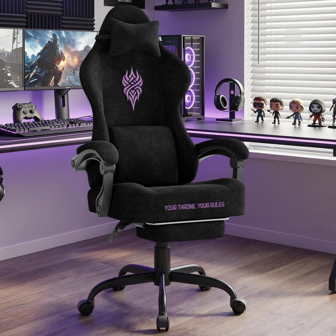 Sedia Sedia da Gaming, Sedia Ufficio Ergonomica e Traspirante in Microfibra Peluc