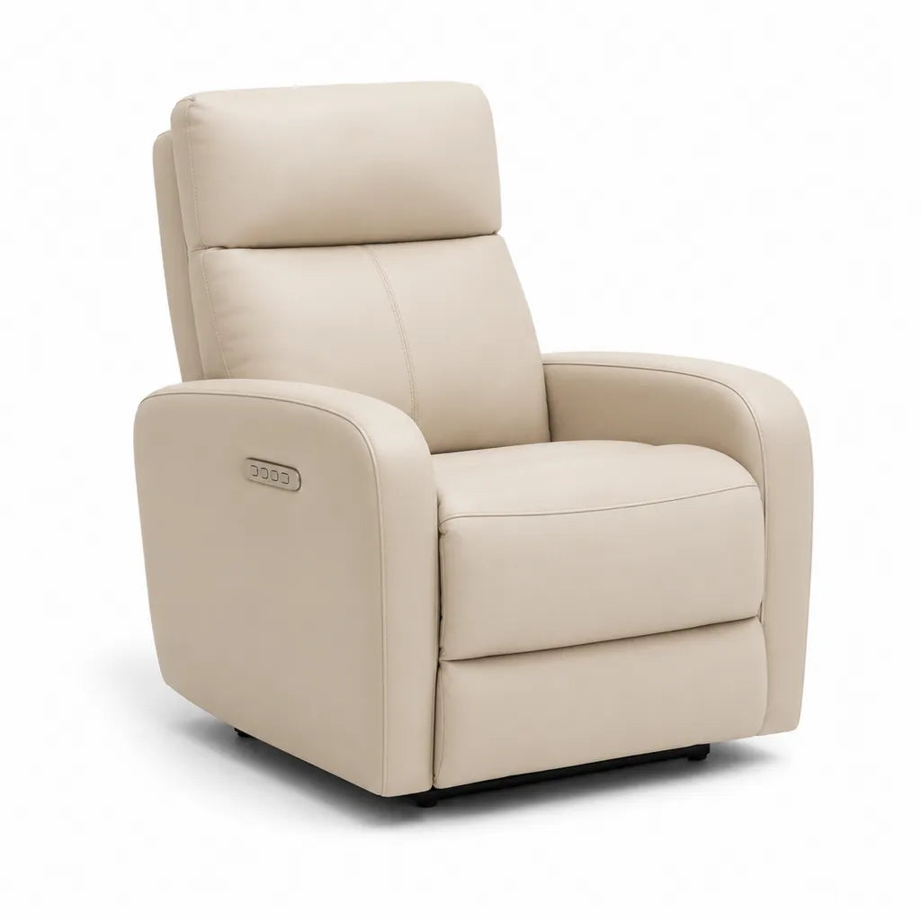 Poltrona reclinabile elettrica in similpelle PU beige 90 x 96 x 105 cm