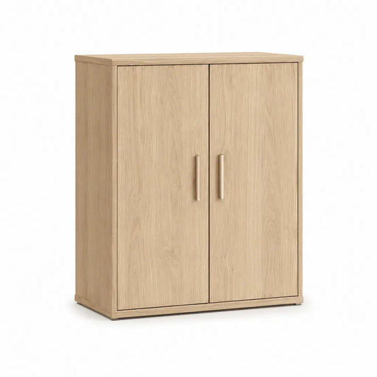 Scarpiera a 2 ante 80 x 35 x 100 cm in pannello truciolare nobilitato melaminico rettangolare rovere chiaro