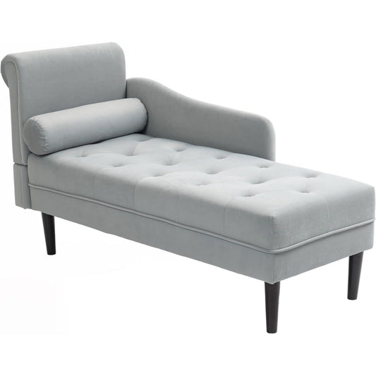 Poltrone relax et chaise longue con braccioli grigio in velluto