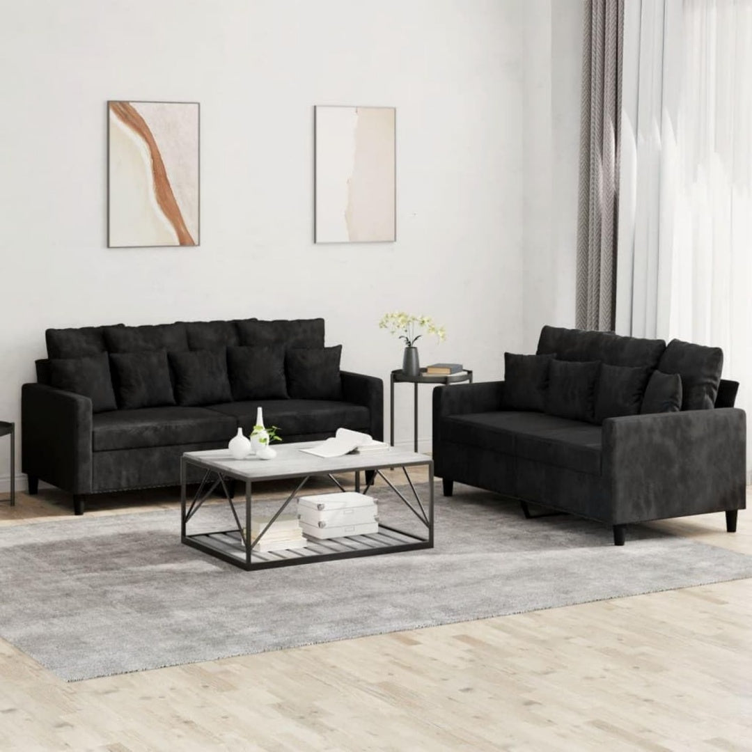Divano letto rivestito in velluto nero