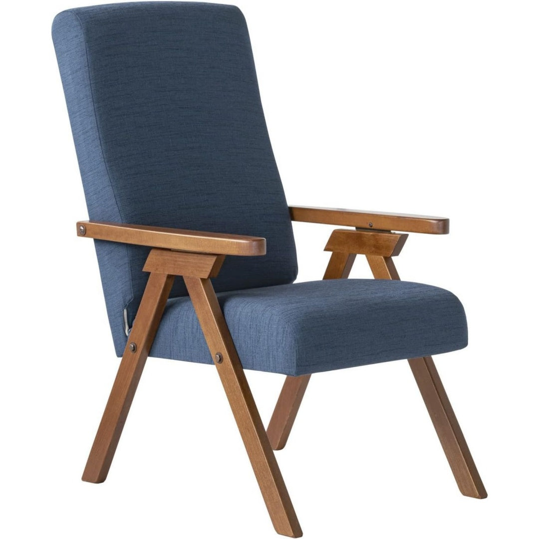 Poltrona Poltrona legno FIAMMETTA ESSEGI SRL Relax reclinabile tessuto Blu Sfoderabi