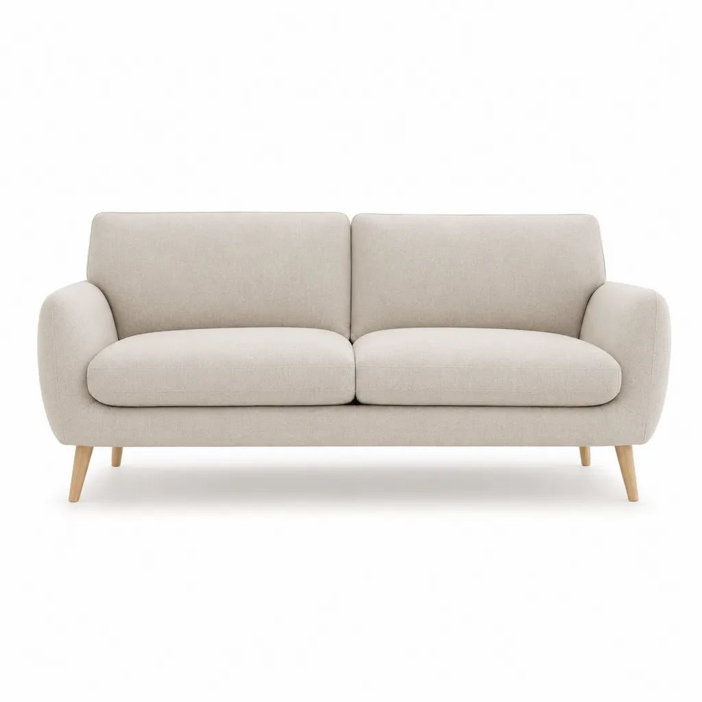 Divano 2 posti in poliestere rettangolare beige 160 x 85 x 82 cm