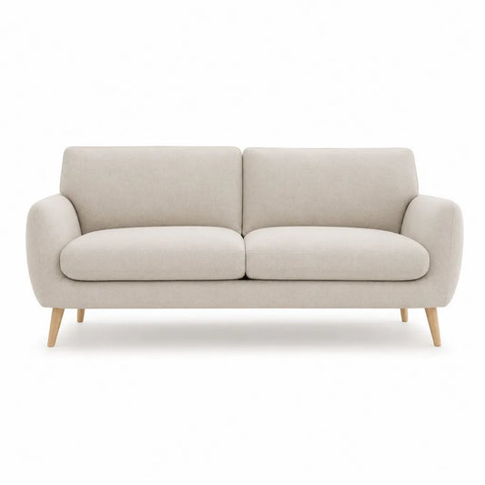 Divano 2 posti in poliestere rettangolare beige 160 x 85 x 82 cm